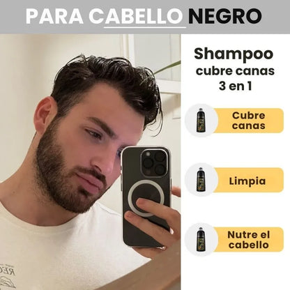 SHAMPOO CUBRE CANAS DE BARBA Y CABELLO (UNISEX)